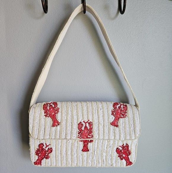 Handcrafted in India Handbags - Viral Handcrafted in India Beaded Lobster Shoulder Bag 🦞 NWT